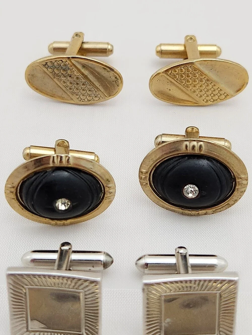Vintage Cufflinks Lot Foster Swank Cuff Links Gold Color Silver Tone 4 Pairs VTG